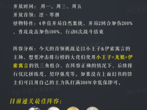 幻书启世录凛冬挑战最强通关阵容搭配指南