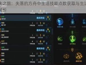 迷失之旅：失落的方舟中生活技能点数获取与生活技能解析