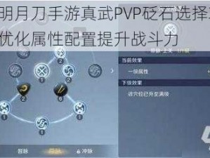 天涯明月刀手游真武PVP砭石选择攻略：如何优化属性配置提升战斗力