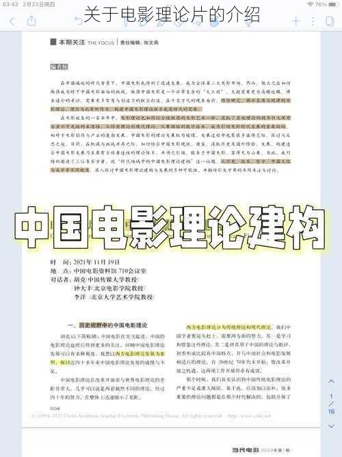 关于电影理论片的介绍