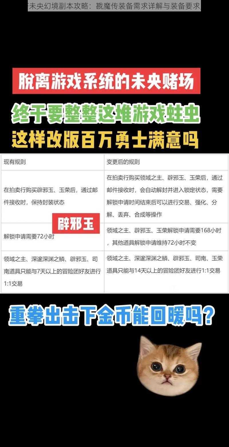 DNF未央幻境副本攻略：戡魔传装备需求详解与装备要求览表