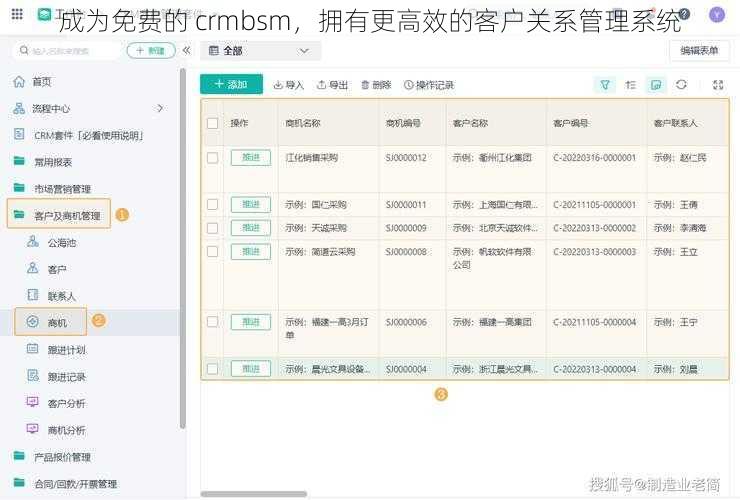 成为免费的 crmbsm，拥有更高效的客户关系管理系统