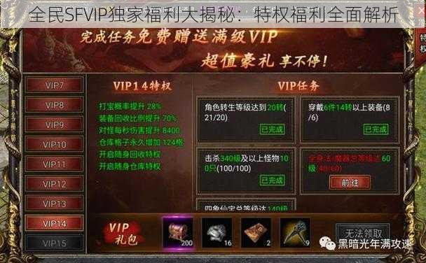 全民SFVIP独家福利大揭秘：特权福利全面解析