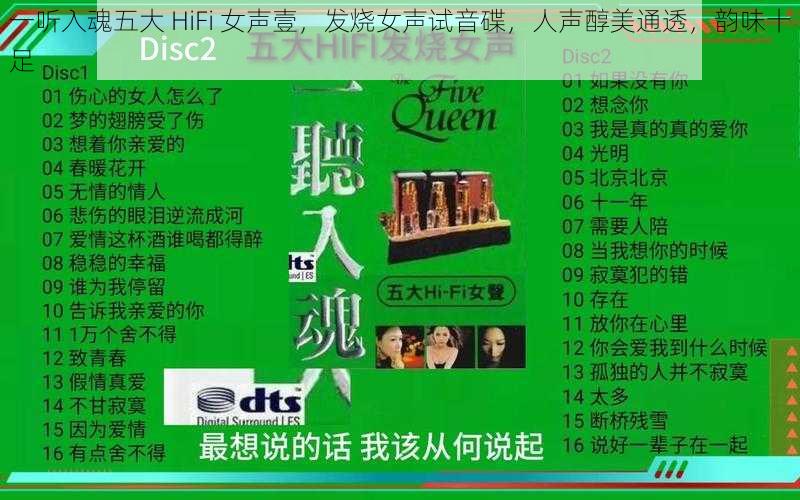 一听入魂五大 HiFi 女声壹，发烧女声试音碟，人声醇美通透，韵味十足