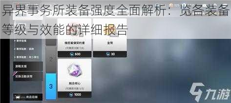 异界事务所装备强度全面解析：览各装备等级与效能的详细报告