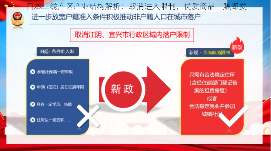 日本二线产区产业结构解析：取消进入限制，优质商品一触即发