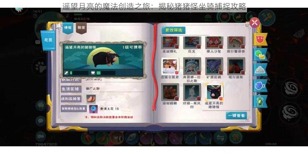 遥望月亮的魔法创造之旅：揭秘猪猪怪坐骑捕捉攻略