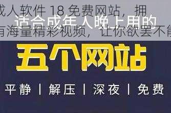 成人软件 18 免费网站，拥有海量精彩视频，让你欲罢不能