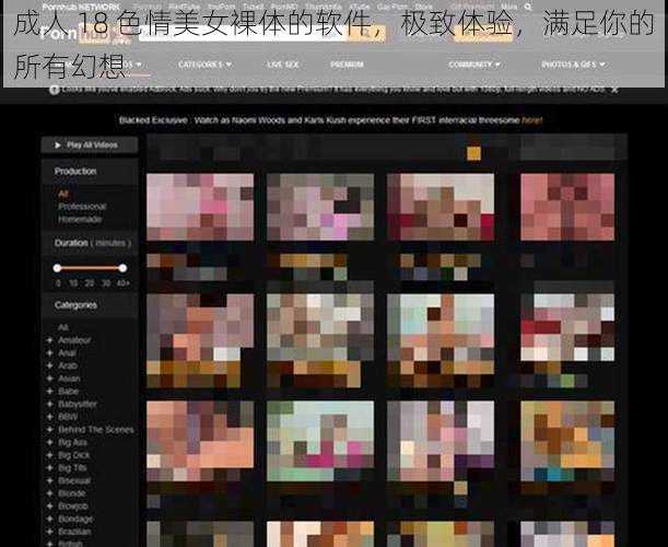 成人 18 色情美女裸体的软件，极致体验，满足你的所有幻想