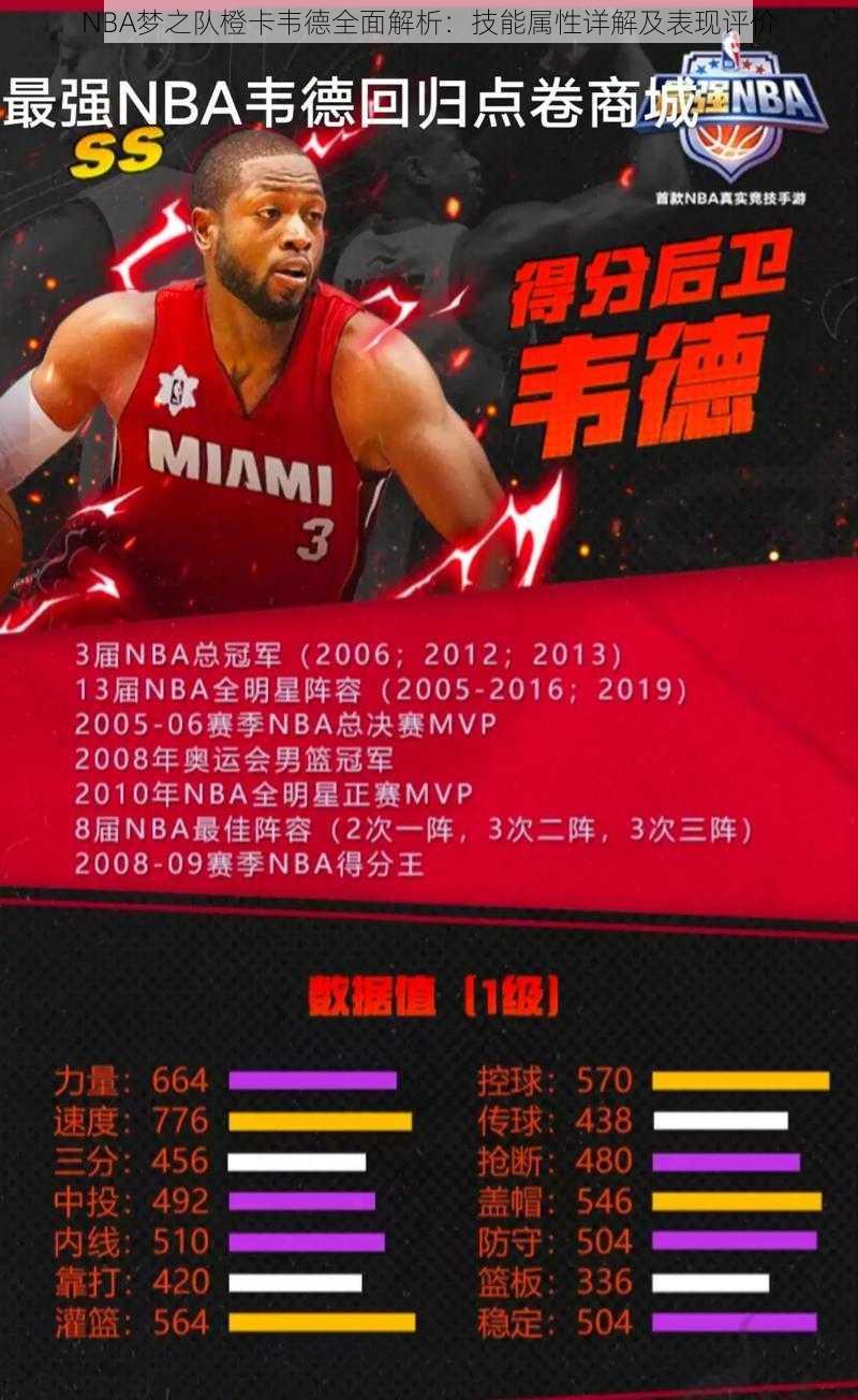 NBA梦之队橙卡韦德全面解析：技能属性详解及表现评价